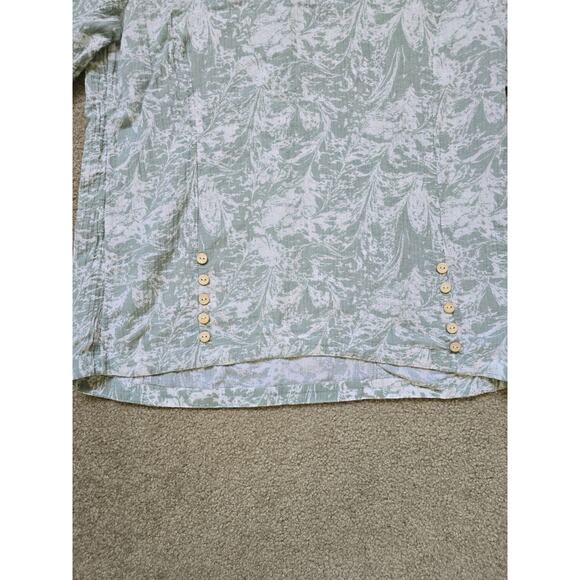 Soft Surroundings Oceo Gauze Set Tunic Wide Leg Pants Seafoam Green Size‎ Small - Picture 7 of 9